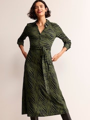 Boden Green Midi Laura Jersey Shirt Dress - Image 4 of 6