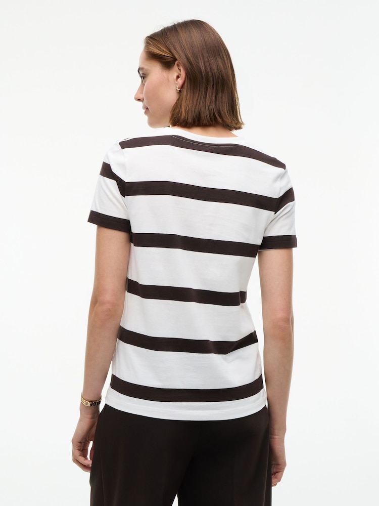 Tommy Hilfiger Brown Logo Jersey Crew Neck T-Shirt - Image 2 of 4 Tommy Hilfiger Brown Logo Jersey Crew Neck T-Shirt - Image 2 of 4