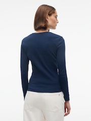 Tommy Hilfiger Blue Slim Crew Neck Long Sleeve T-Shirt - Image 2 of 5