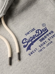 Gris jaspeado auténtico - Sudadera clásica con capucha y diseño gráfico de estilo vintage de Superdry - Imagen 3 de 3