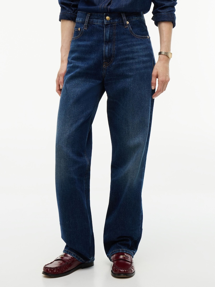 Tommy Hilfiger Blue Sarah High Rise Straight Faded Jeans - Image 1 of 7