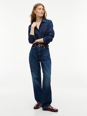 Tommy Hilfiger Blue Sarah High Rise Straight Faded Jeans - Image 3 of 7