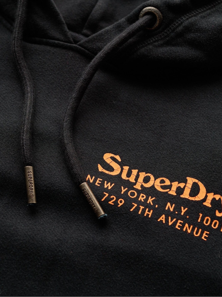 Superdry Jet Black 100% Cotton Tonal Venue Logo Hoodie - Image 12 of 12 Superdry Jet Black 100% Cotton Tonal Venue Logo Hoodie - Image 12 of 12