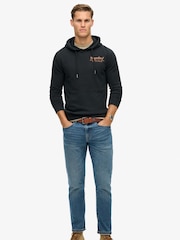 Superdry Jet Black 100% Cotton Tonal Venue Logo Hoodie - Image 4 of 6