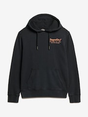 Superdry Jet Black 100% Cotton Tonal Venue Logo Hoodie - Image 5 of 6