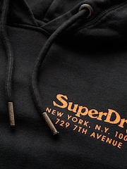 Superdry Jet Black 100% Cotton Tonal Venue Logo Hoodie - Image 6 of 6