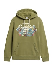 Weiches Mossgrün - Superdry Tokyo Vintage Kapuzensweatshirt mit Logo - Bild 11 von 12