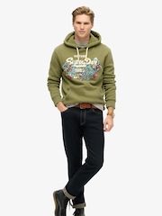 Superdry Soft Moss Green Tokyo Vintage Logo Hoodie - Image 4 of 6