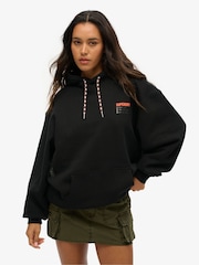 Negro - Sudadera con capucha holgada con logo deportivo Utility de Superdry - Imagen 1 de 4