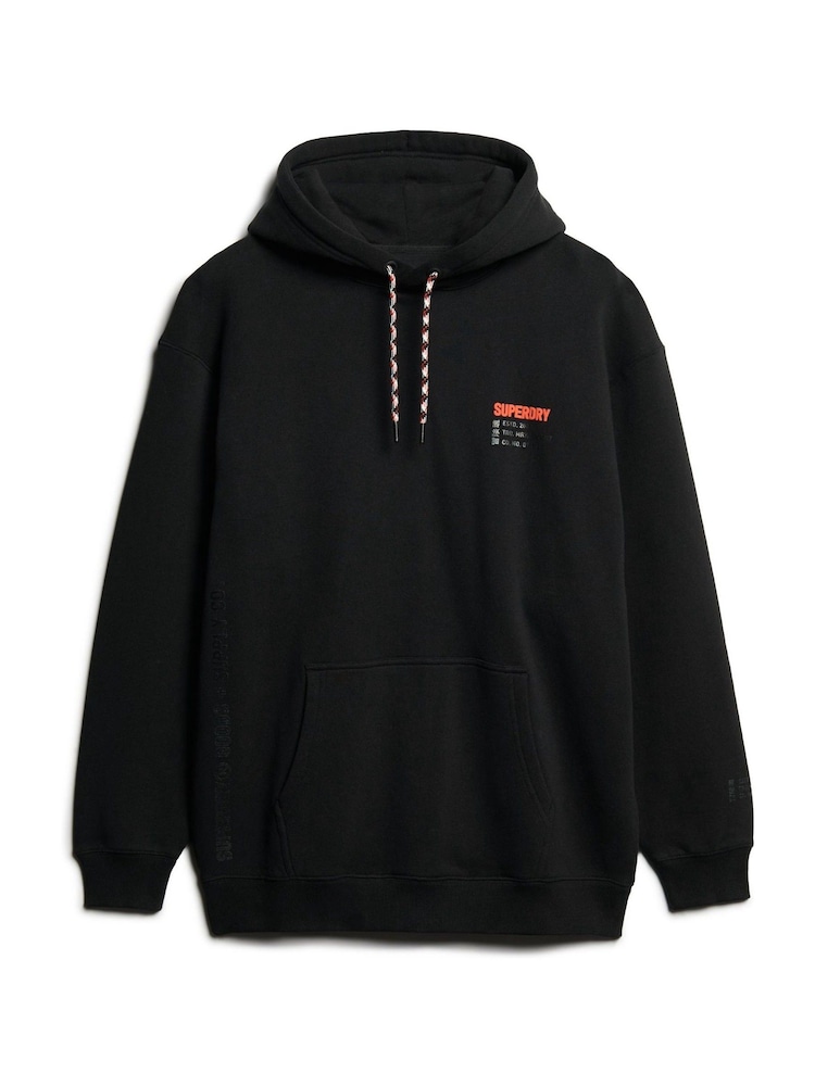 Negro - Sudadera con capucha holgada con logo deportivo Utility de Superdry - Imagen 4 de 4