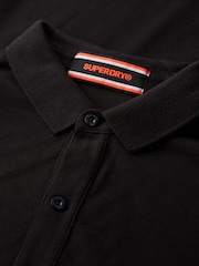 Superdry Black 100% Cotton City Pique Polo Shirt - Image 4 of 4