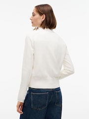 Tommy Hilfiger Cream Slim Gold Tone Button Jersey Cardigan - Image 2 of 6