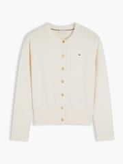 Tommy Hilfiger Cream Slim Gold Tone Button Jersey Cardigan - Image 5 of 6