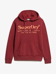 Superdry Wine Red 100% Cotton Tonal Venue Logo Hoodie - Image 5 of 6