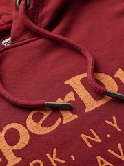Superdry Wine Red 100% Cotton Tonal Venue Logo Hoodie - Image 6 of 6