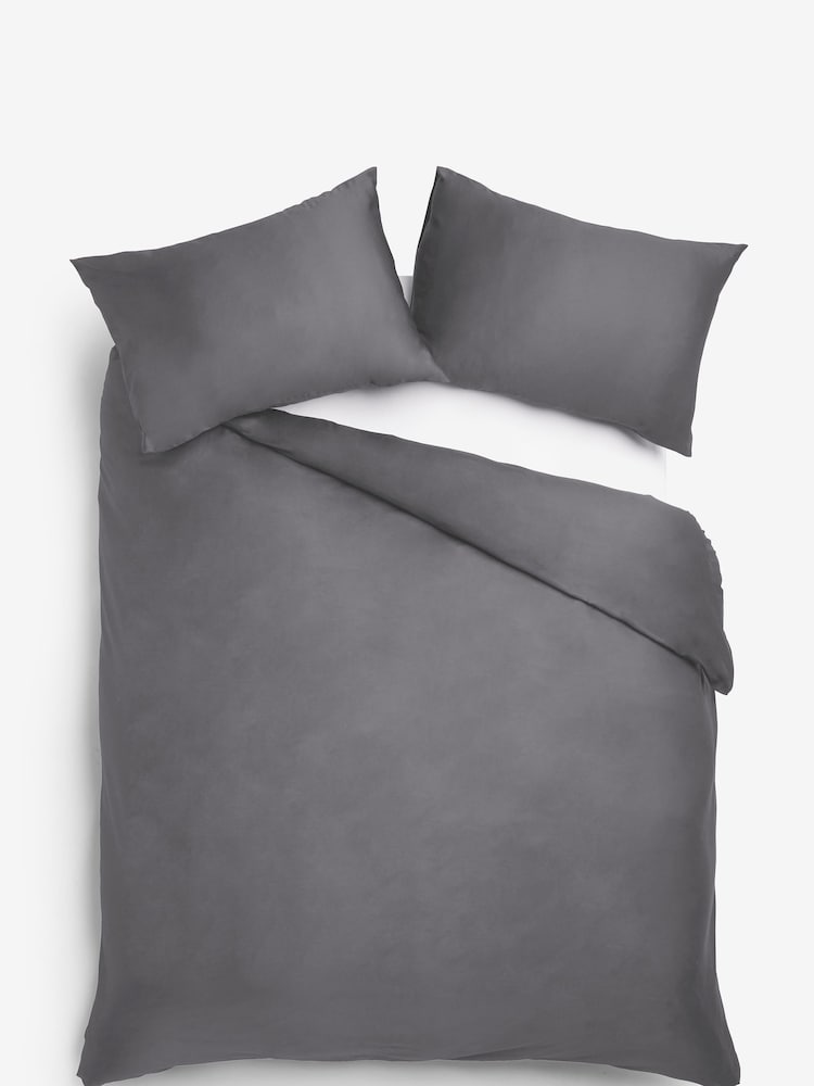 Set of 2 Charcoal Grey 400 Thread Count 100% Egyptian Cotton Pillowcases - Image 3 of 4