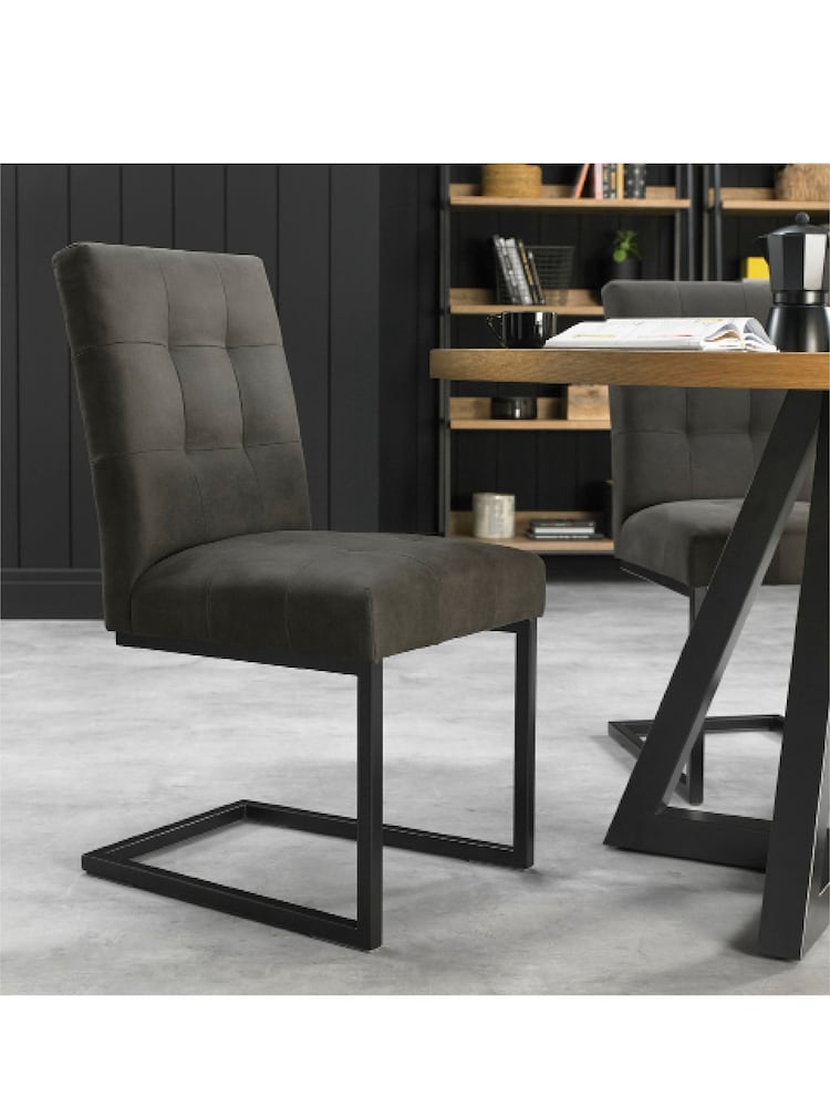 Bentley Designs Set of 2 Grey Indus Cantilever Dining Chairs - Image 1 of 4