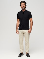 Superdry Black 100% Cotton Studios Jersey Polo Shirt - Image 3 of 7