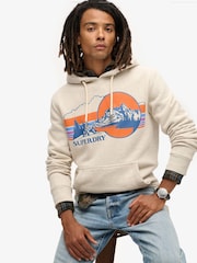 Marga gris avena - Sudadera con capucha Outdoor Graphic de rayas de Superdry - Imagen 1 de 6