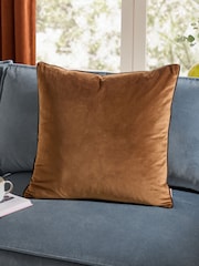Furn Brown Meridian Velvet Cushion 55 x 55cm Cover 45cm X 45cm - Image 1 of 5