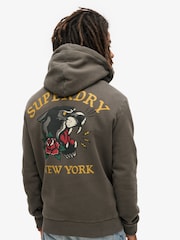 Superdry Vintage Black Tattoo Back Graphic Loose Hoodie - Image 2 of 6