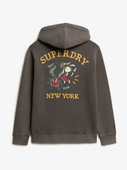 Superdry Vintage Black Tattoo Back Graphic Loose Hoodie - Image 6 of 6