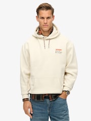Crema - Sudadera con capucha holgada con logo deportivo Utility de Superdry - Imagen 1 de 3