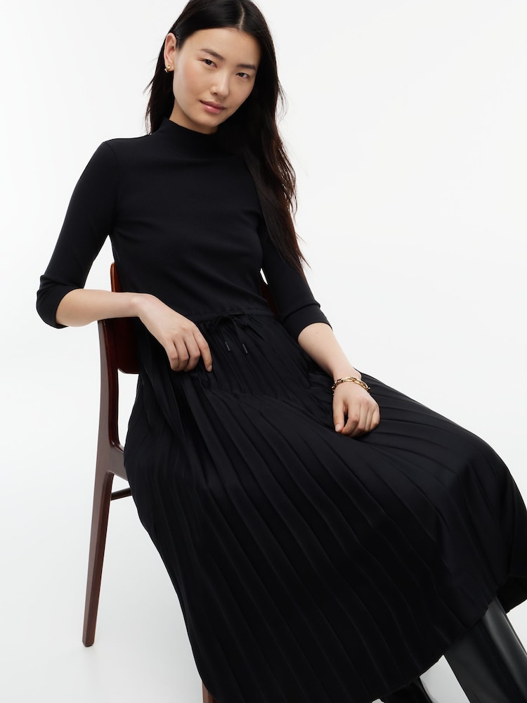 tommy hilfiger formal dresses Buy Black Ribbed Pleated Slim Midi Dress from Next USA 3pc set