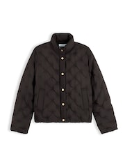 Schwarz - Tommy Hilfiger Gold-Tone Button Flag Down Quilted Jacket - Bild 5 von 5