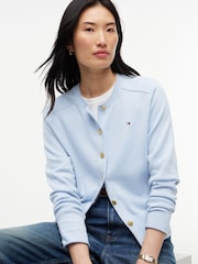 Tommy Hilfiger Blue Slim Gold Tone Button Jersey Cardigan - Image 4 of 6