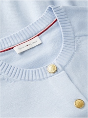 Tommy Hilfiger Blue Slim Gold Tone Button Jersey Cardigan - Image 6 of 6