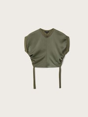 AllSaints Green Mira Satin T-Shirt - Image 6 of 6