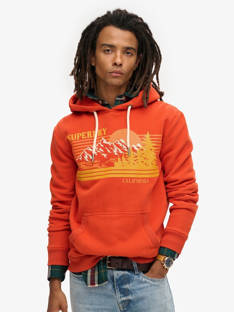 Naranja teja - Sudadera con capucha Outdoor Graphic de rayas de Superdry - Imagen 1 de 5 Naranja teja - Sudadera con capucha Outdoor Graphic de rayas de Superdry - Imagen 1 de 5