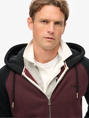 Superdry Rich Deep Burgundy/Black Essential Baseball Zip Hoodie - Image 4 of 7