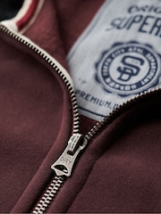 Superdry Rich Deep Burgundy/Black Essential Baseball Zip Hoodie - Image 7 of 7