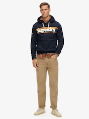 Superdry Eclipse Navy Retro Stripe Logo Hoodie - Image 2 of 5