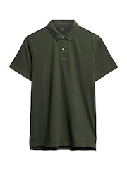 Superdry Olive Green 100% Cotton Studios Jersey Polo Shirt - Image 4 of 6