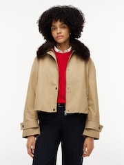 Chaqueta bomber extragrande con cuello de piel sintética de Tommy Hilfiger - Imagen 1 de 5