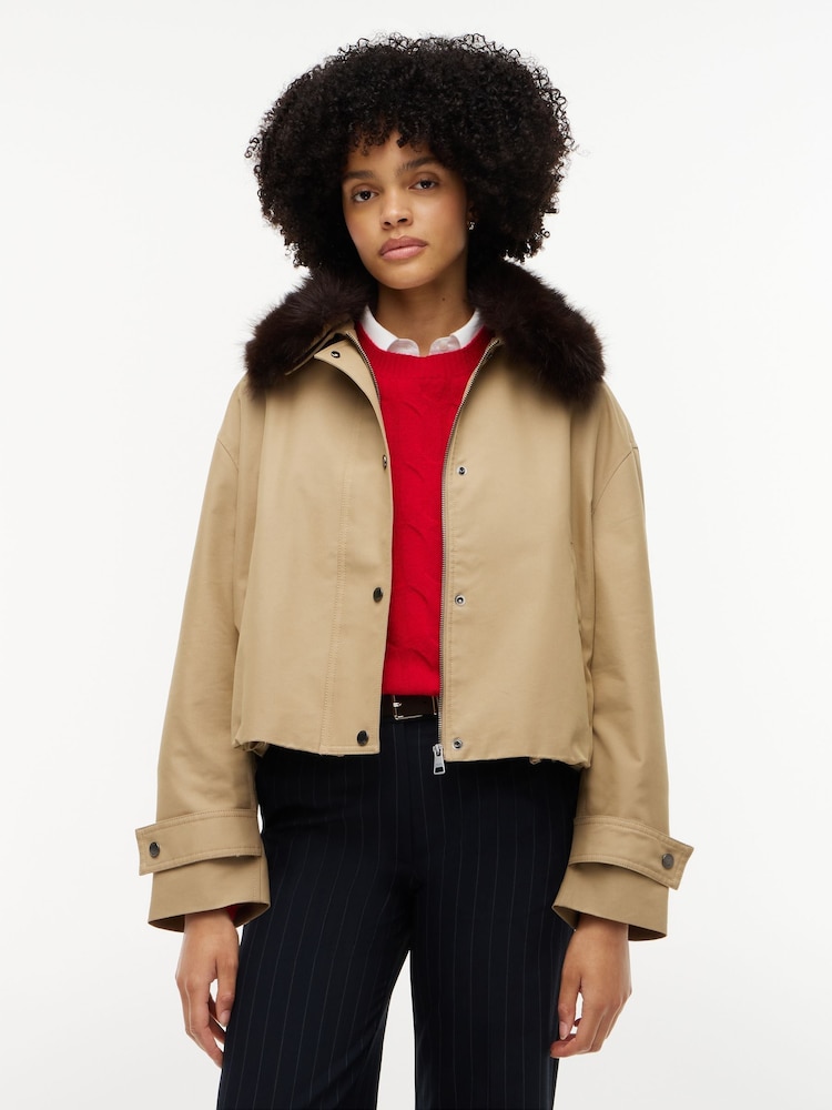 Chaqueta bomber extragrande con cuello de piel sintética de Tommy Hilfiger - Imagen 1 de 5 Chaqueta bomber extragrande con cuello de piel sintética de Tommy Hilfiger - Imagen 1 de 5