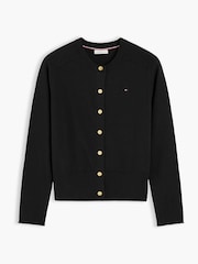 Juoda - Tommy Hilfiger Slim Gold Tone Button Jersey Cardigan - 5 paveikslėlis iš 6