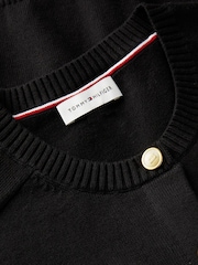 Juoda - Tommy Hilfiger Slim Gold Tone Button Jersey Cardigan - 6 paveikslėlis iš 6
