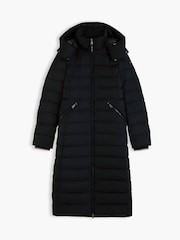 Tommy Hilfiger Black Slim Down Hooded Longline Coat - Image 5 of 6