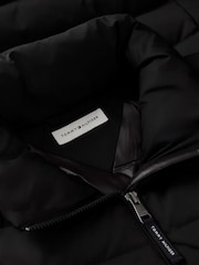 Tommy Hilfiger Black Slim Down Hooded Longline Coat - Image 6 of 6