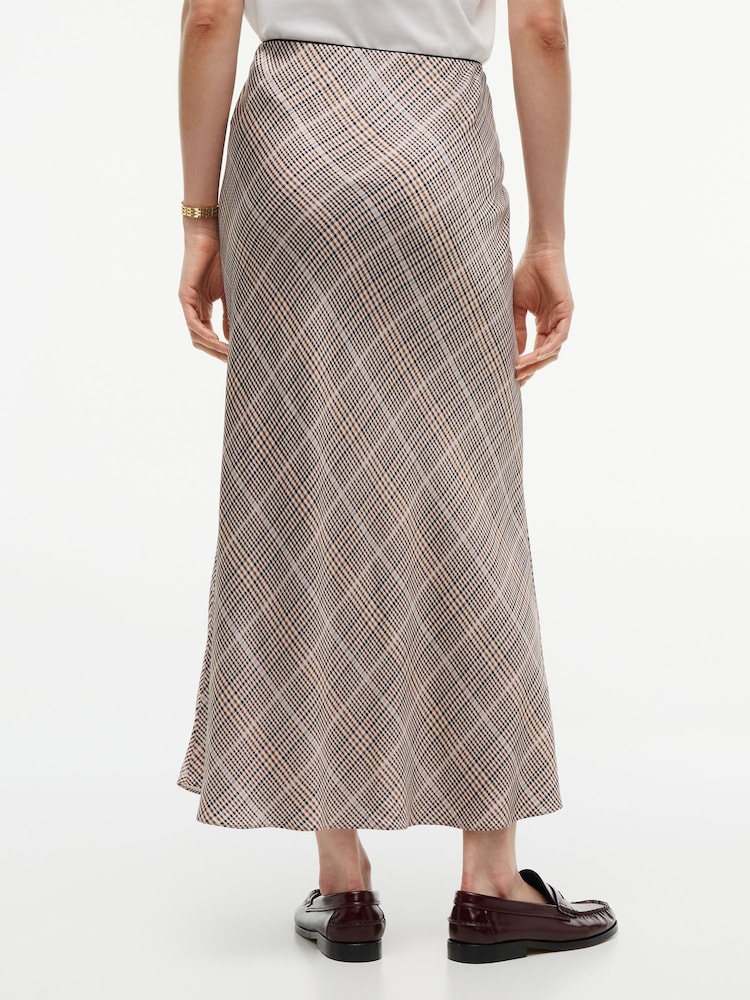 Tommy Hilfiger Brown Satin Midi Skirt - Image 2 of 6 Tommy Hilfiger Brown Satin Midi Skirt - Image 2 of 6