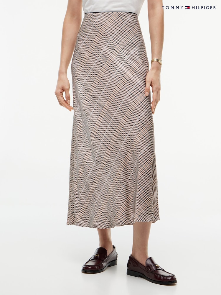 Tommy Hilfiger Brown Satin Midi Skirt - Image 6 of 6 Tommy Hilfiger Brown Satin Midi Skirt - Image 6 of 6