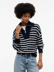 Tommy Hilfiger Pure Wool Cable Knit Quarter-Zip Jumper - Imagen 1 de 5