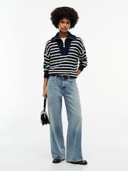Tommy Hilfiger Pure Wool Cable Knit Quarter-Zip Jumper - Imagen 3 de 5