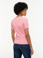 Różowy - Tommy Hilfiger Slim Crew Neck T-Shirt - Obraz 2 z 5