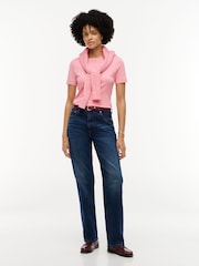 Różowy - Tommy Hilfiger Slim Crew Neck T-Shirt - Obraz 3 z 5