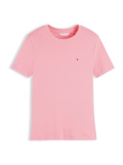 Różowy - Tommy Hilfiger Slim Crew Neck T-Shirt - Obraz 5 z 5